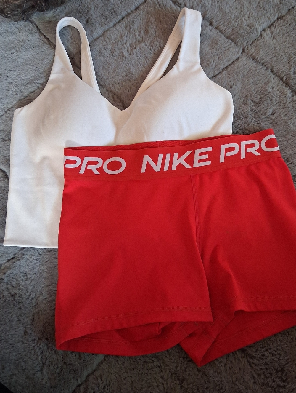 Nike Red Pro Shorts with Nike Alate Top